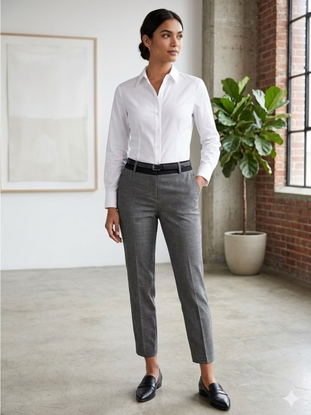 Express Women’s 0R Black White Editor Crop Ankle Stretch Trouser Dress Pants 0 R